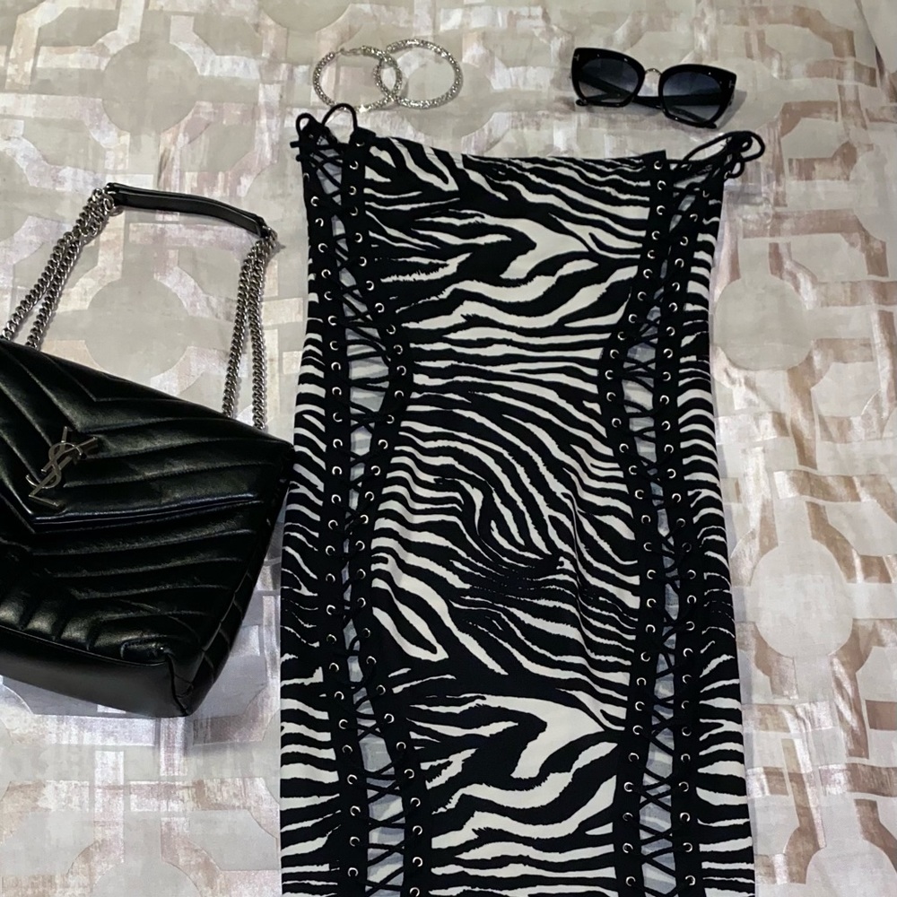 Zebra 🦓 Print Strapless Bandage Dress